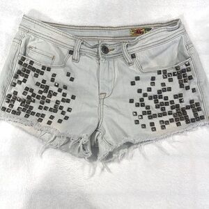 Blank NYC Blue Jean Shorts with Studded Design / 27